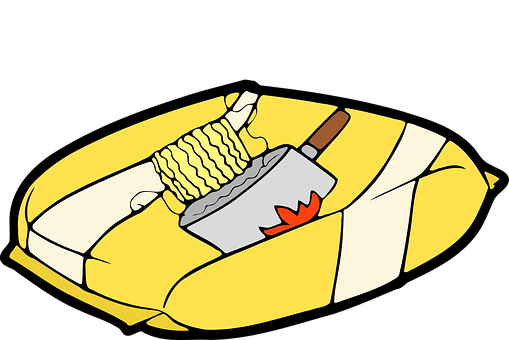A Cartoon Of A Pan Of Noodles