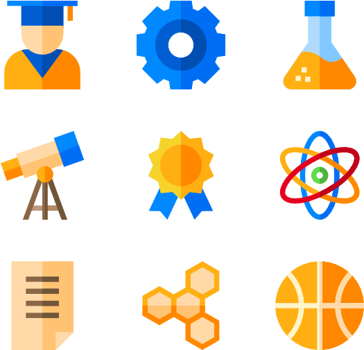 A Collection Of Icons Of Science