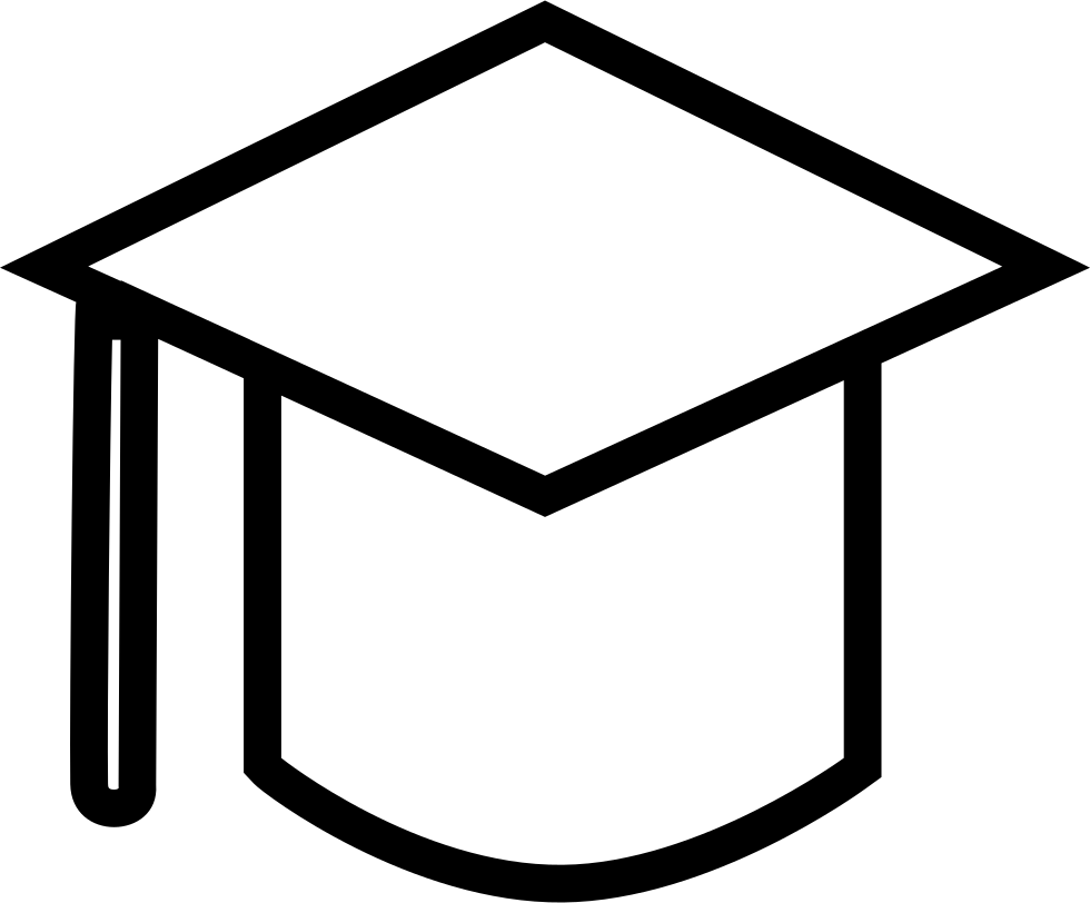 A Black Outline Of A Graduation Cap