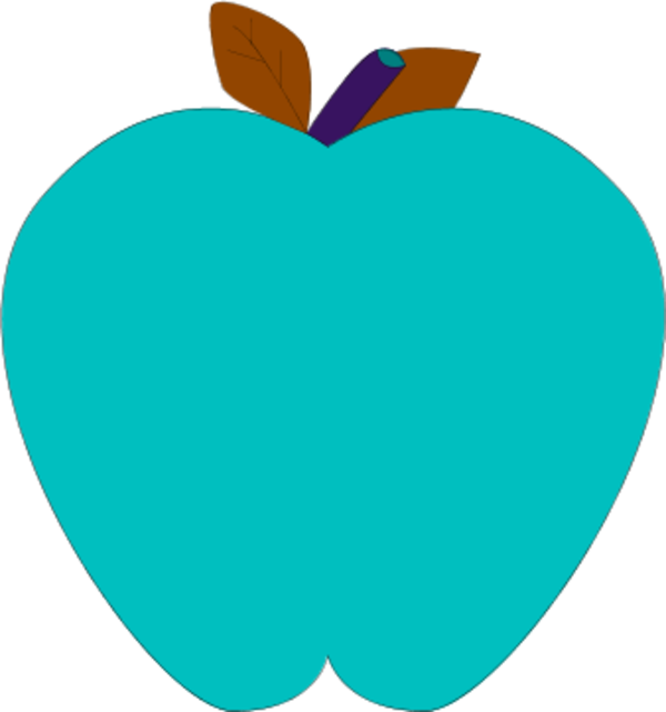 A Blue Apple With Brown Leaves