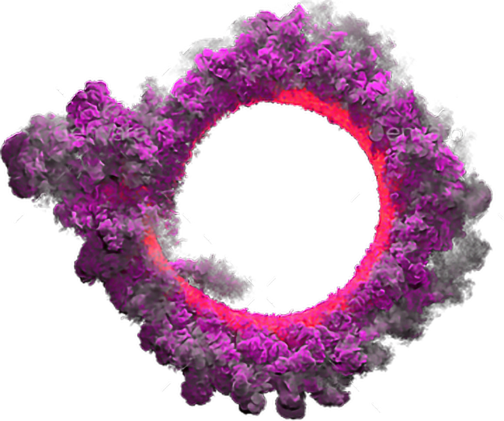 A Purple Circle With Smoke