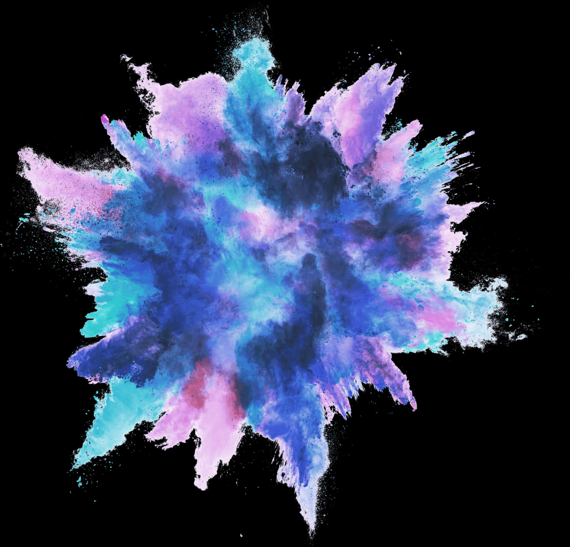 A Colorful Powder Explosion On A Black Background