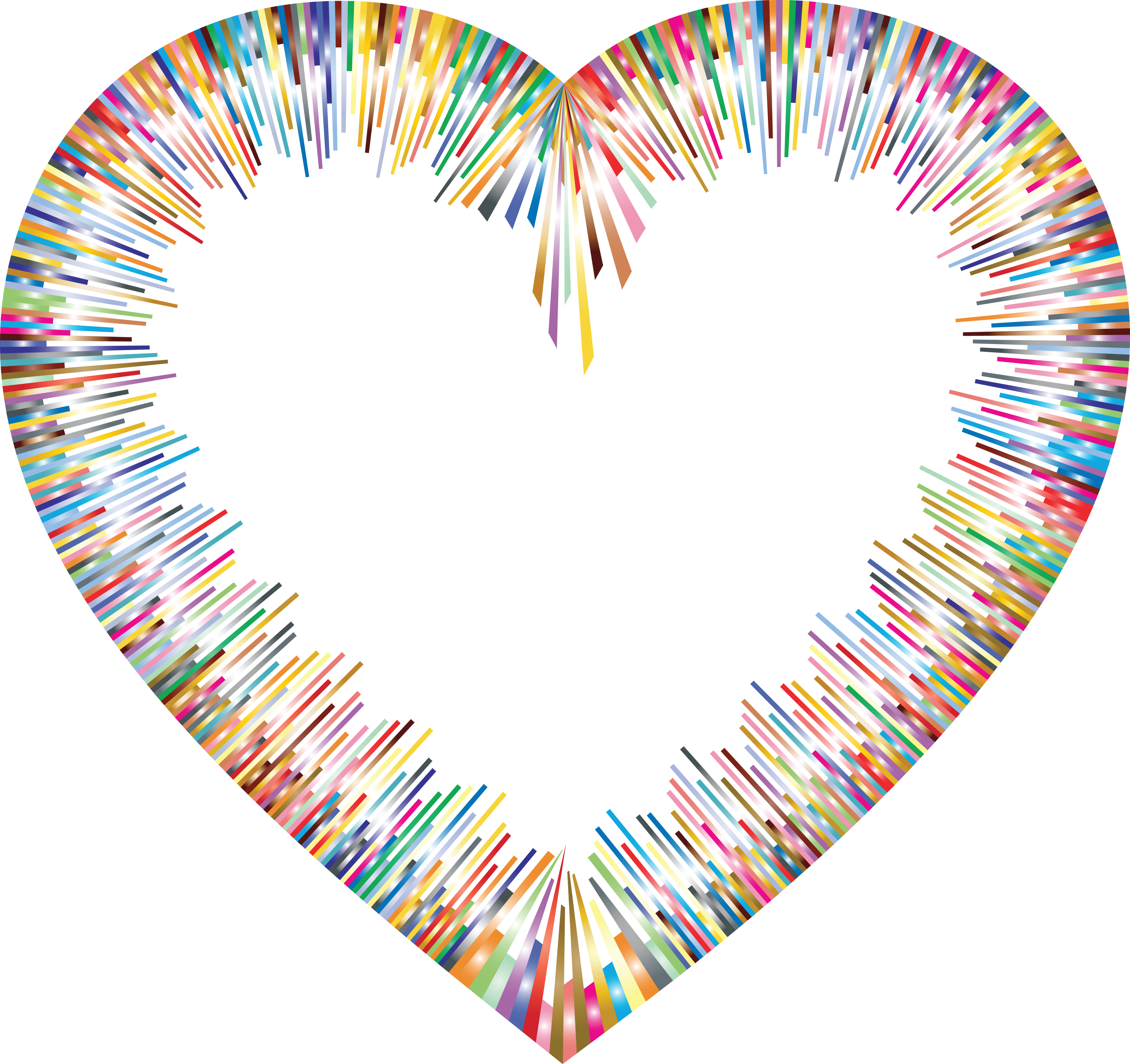 Color Spectrum Heart Shape Png Image - Free Heart Border Clipart, Transparent Png