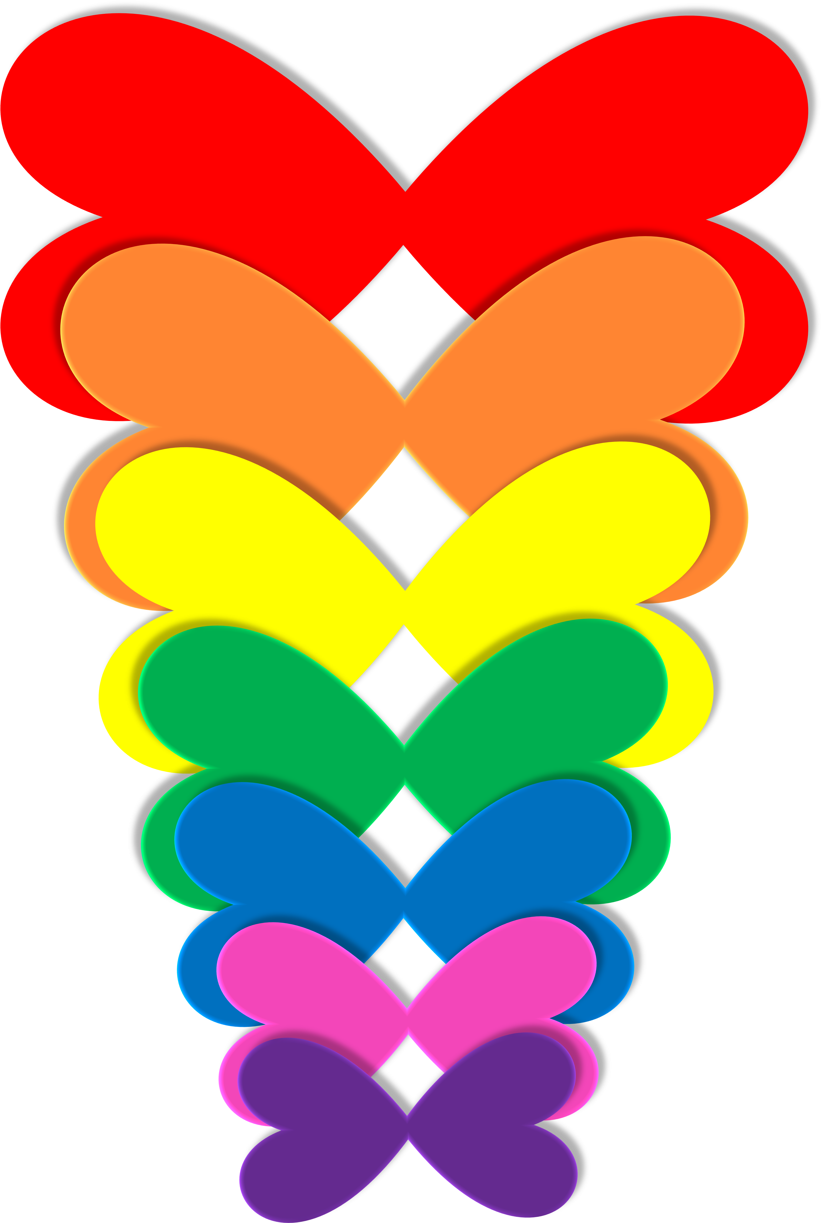 A Rainbow Colored Ovals On A Black Background