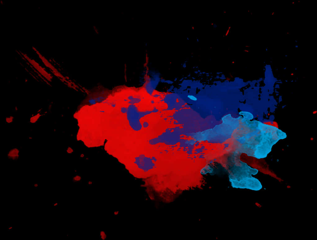 A Red And Blue Paint Splatter