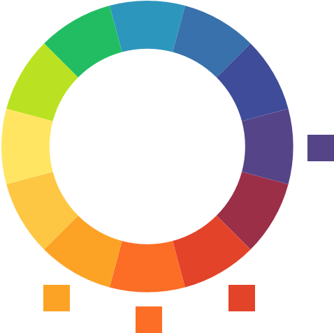 A Rainbow Colored Circle With Squares