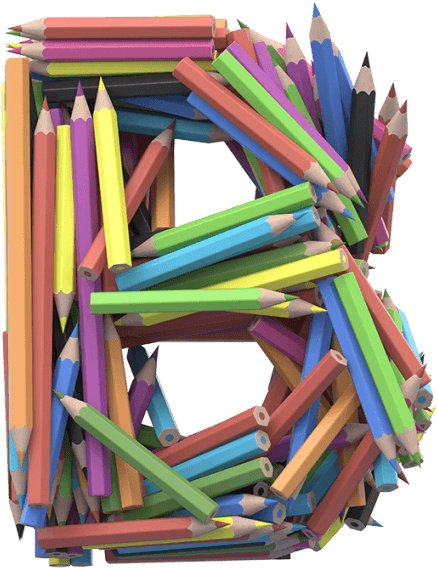 Colored Pencils Png - Letter B With Pencil Png, Transparent Png
