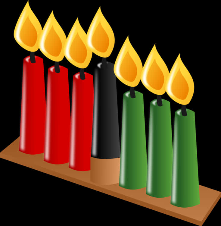 Colorful Candles With Flame