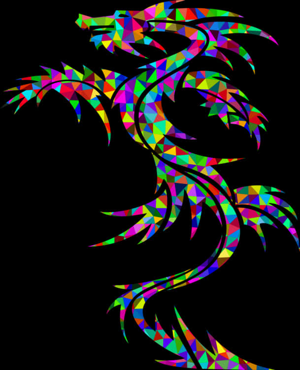 Colorful Dragon Tattoo Vertical Position