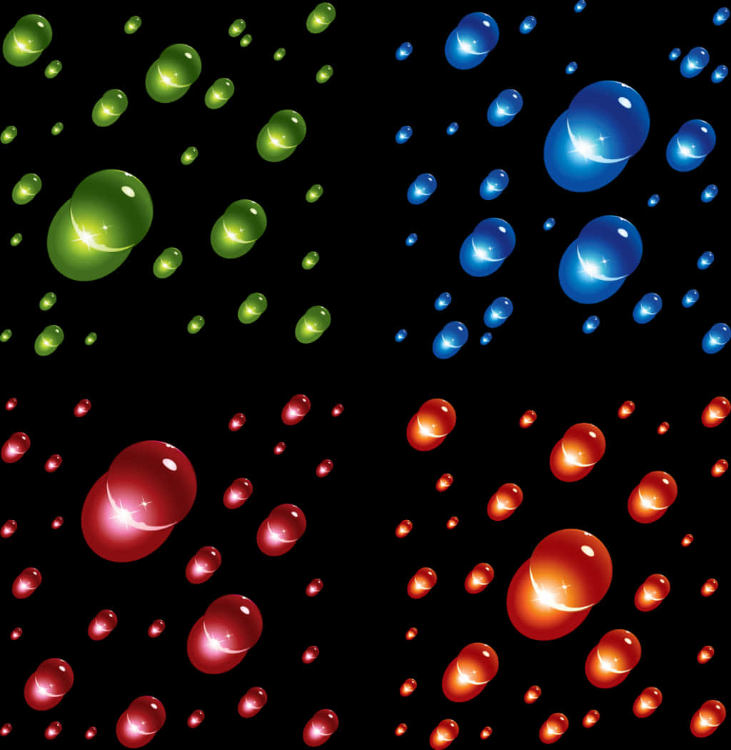 Colorful Drops Bubbles