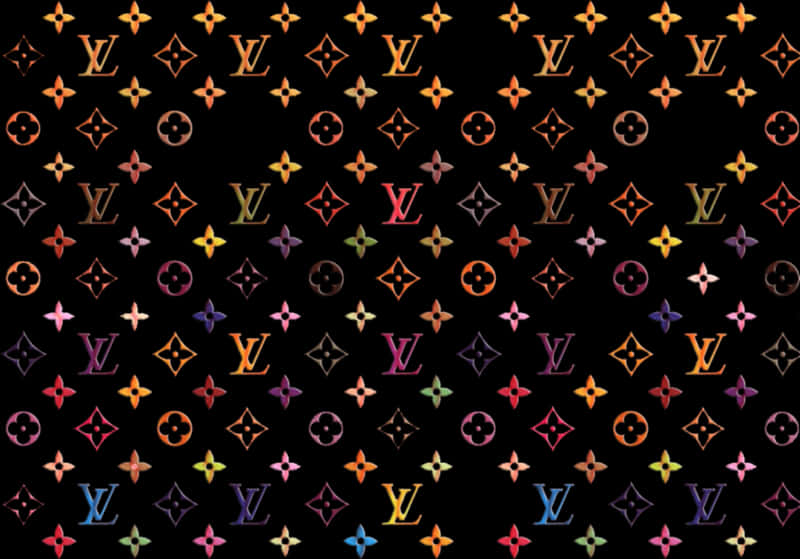 Colorful Louis Vuitton Logo Pattern