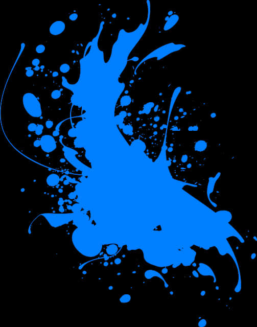 A Blue Paint Splatter On A Black Background