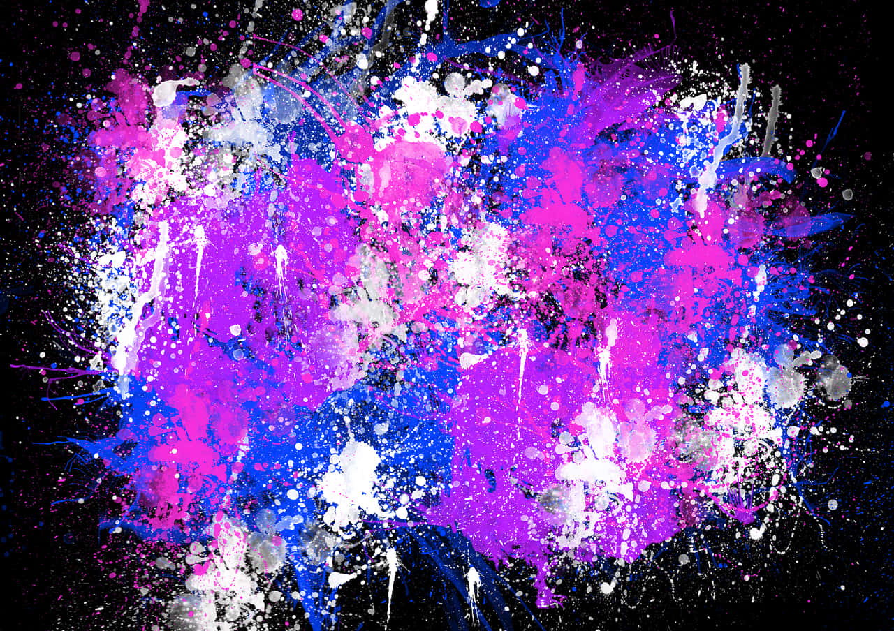 Colorful Paint Splash Blue Violet Pink Hues