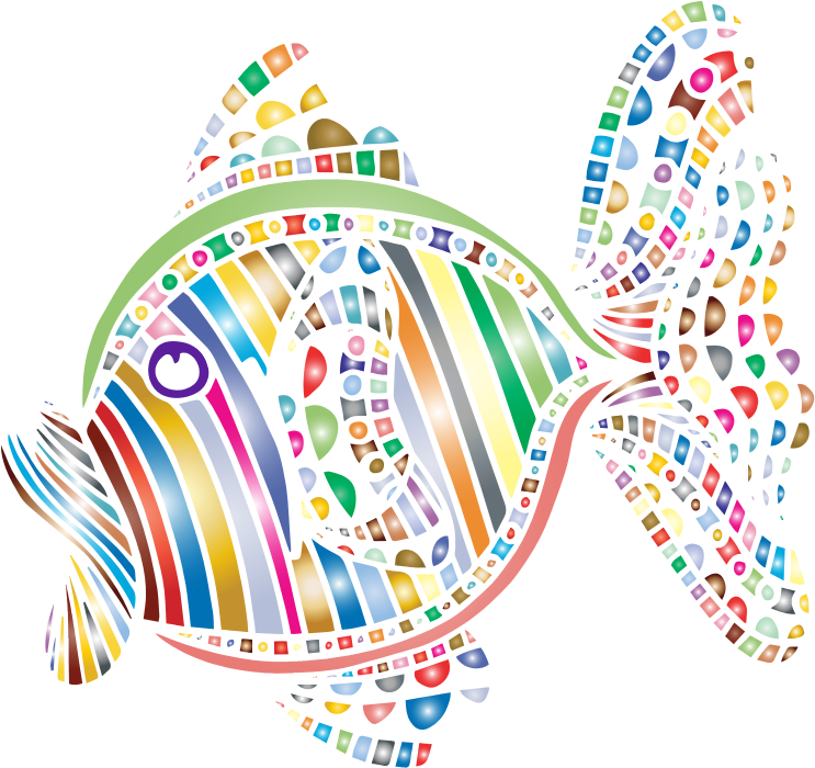 A Colorful Fish With A Black Background