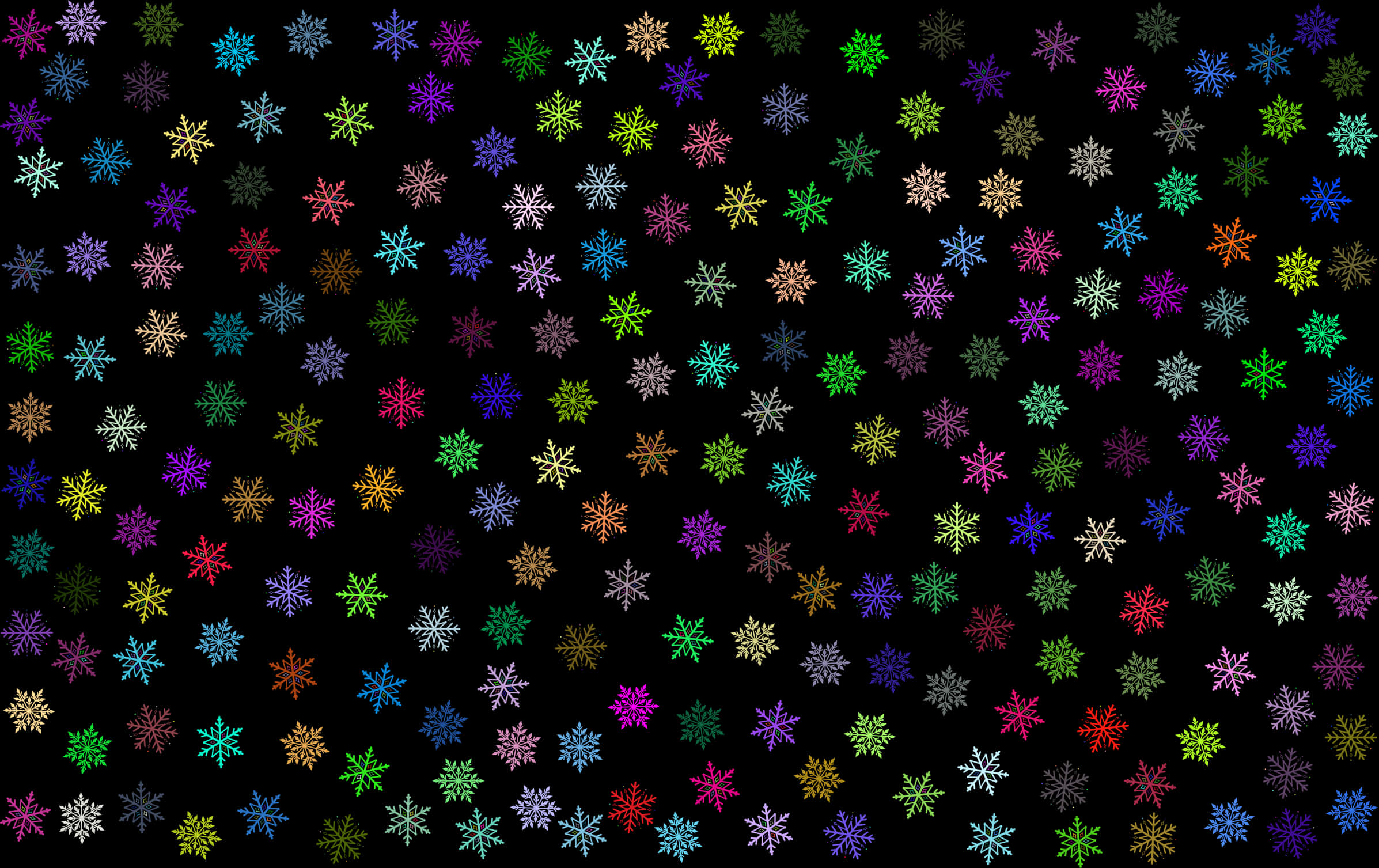 A Group Of Colorful Snowflakes