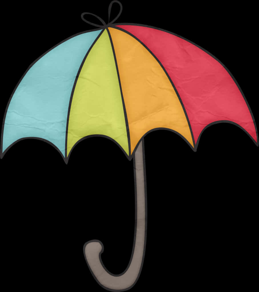 A Colorful Umbrella On A Black Background