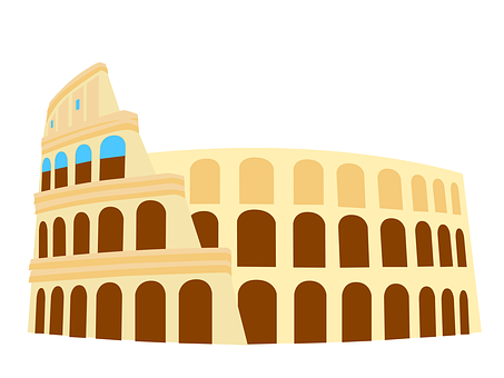 A Cartoon Of A Coliseum