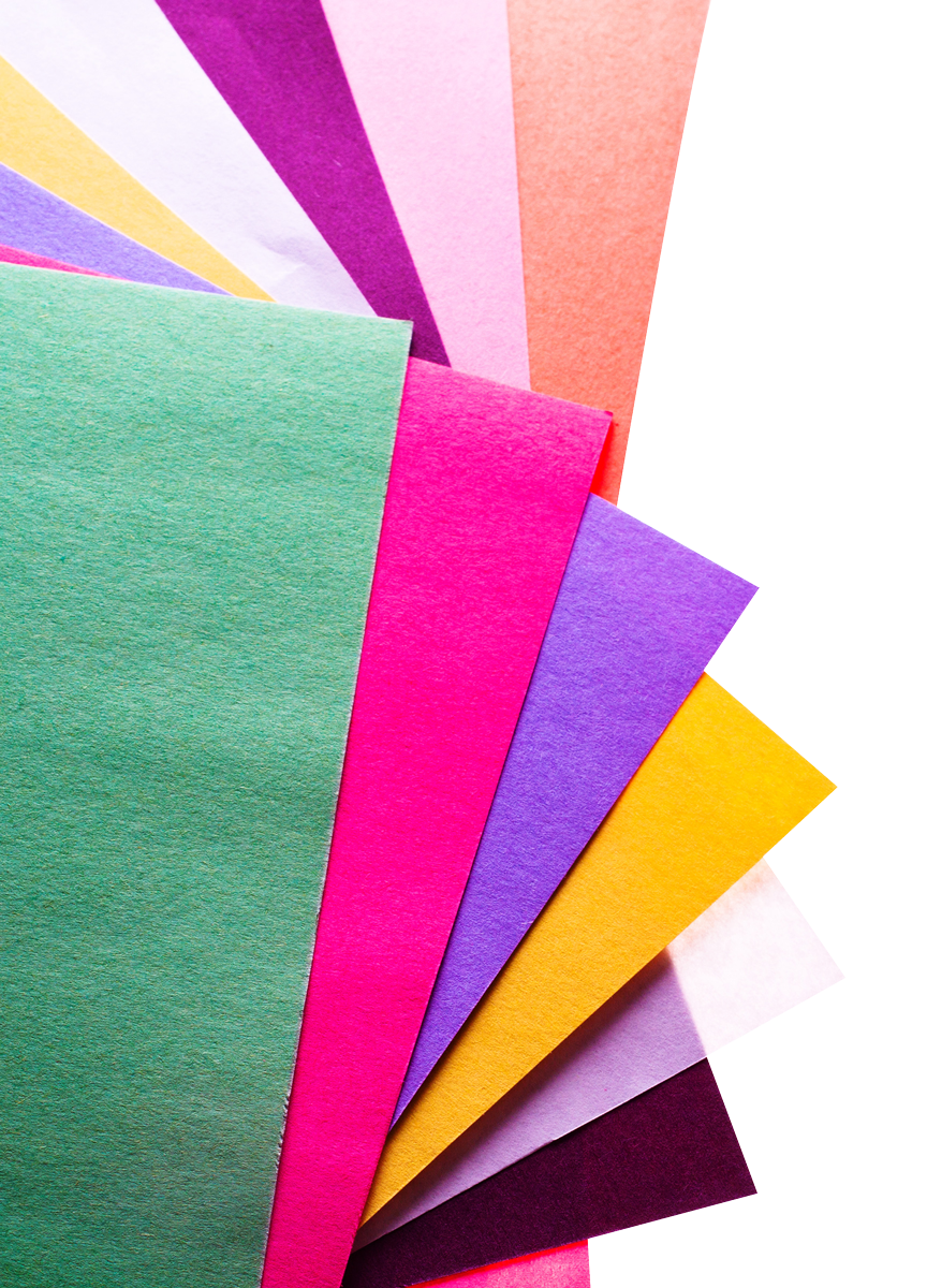 A Group Of Different Colored Paper