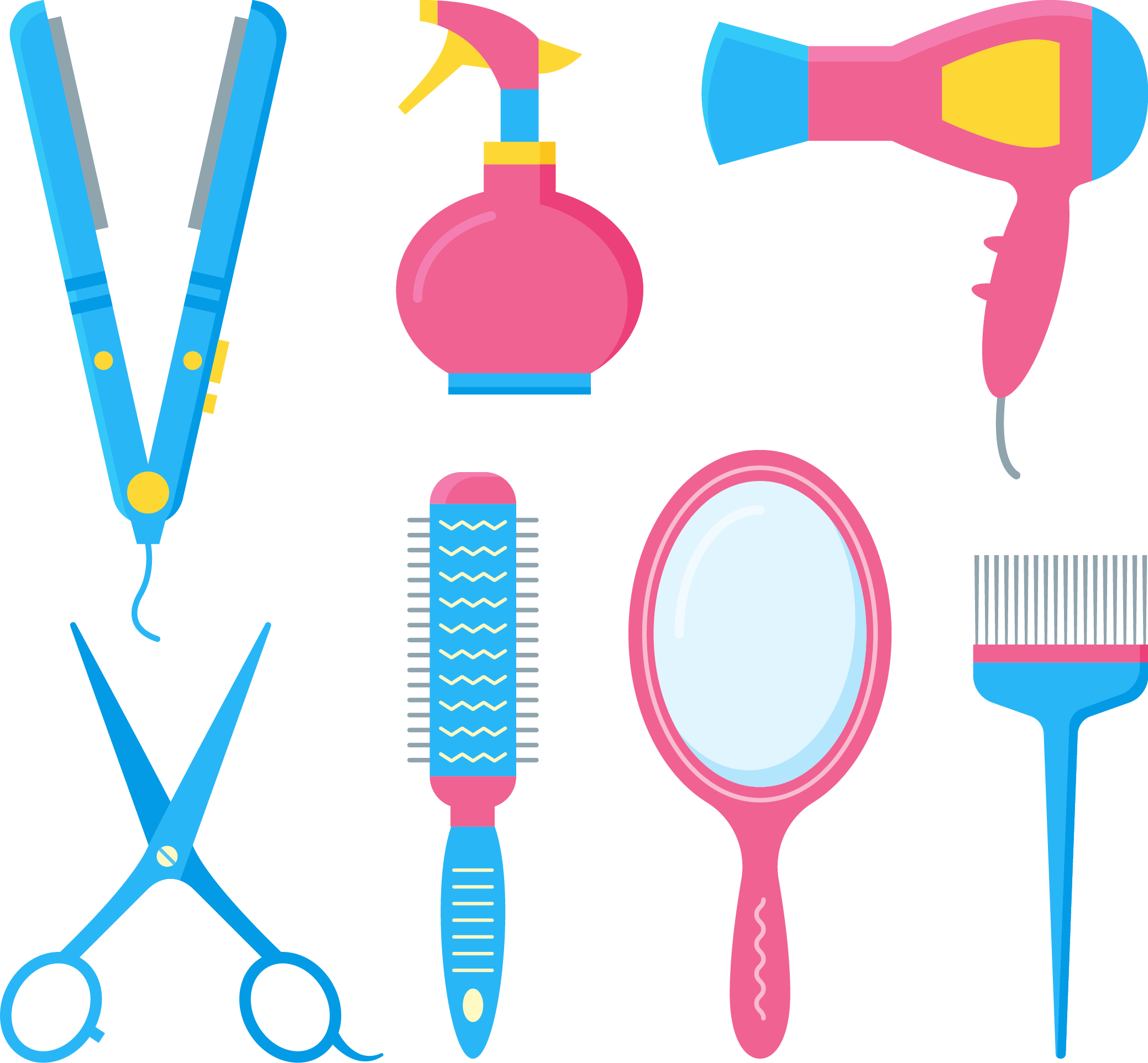 Comb Hairdresser Barbershop Hair Dryer Hairbrush - Imagenes De Peluqueria Para Imprimir, Hd Png Download