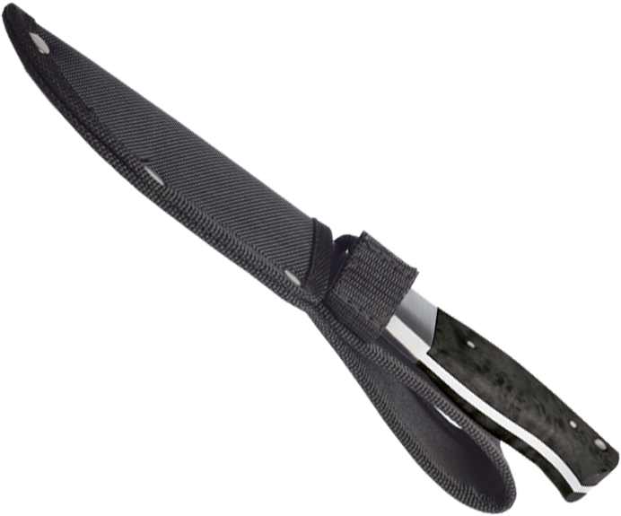 A Knife With A Black Handle