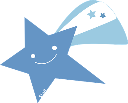 A Blue Star With A Face And A Cape