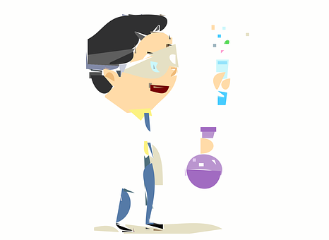 A Cartoon Of A Man Wearing A Mask And Holding A Test Tube