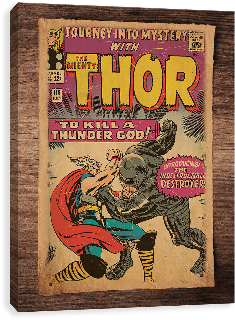 A Comic Book Cover On A Wood Surface