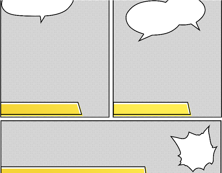 A Black Background With White And Yellow Speech Bubbles