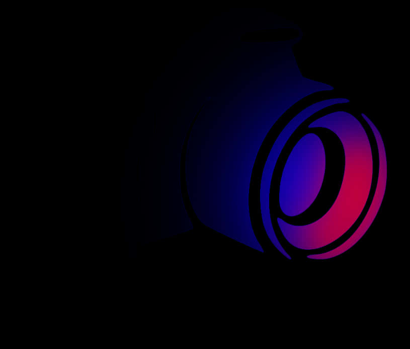 A Camera With A Red And Blue Light