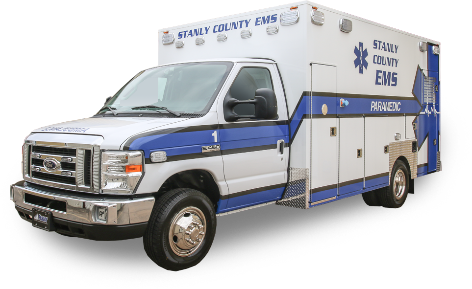 A White And Blue Ambulance