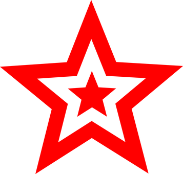 A Red Star With Black Background