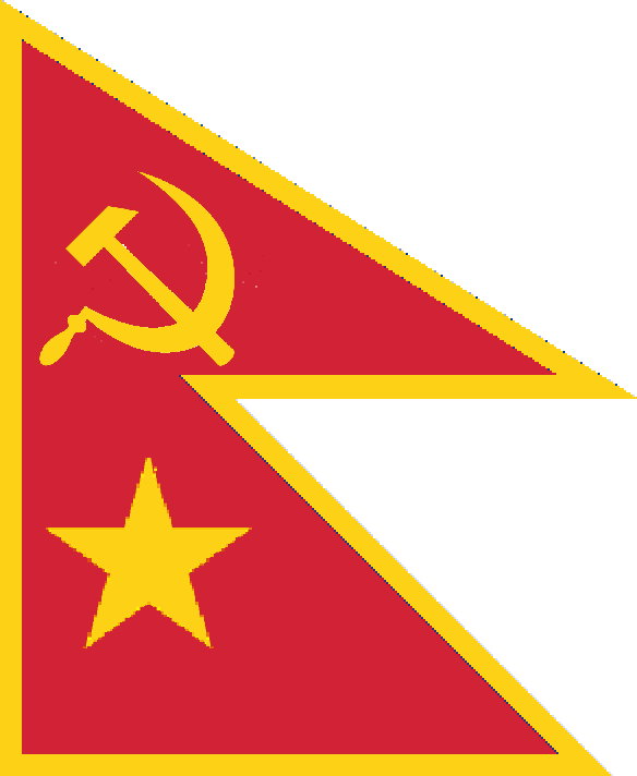 A Red And Yellow Flag With A Star And A Hammer And Sickle