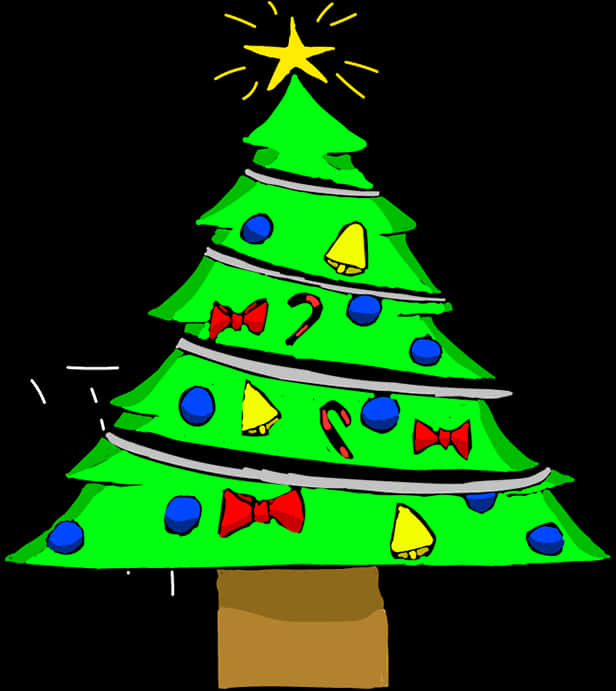 A Cartoon Of A Christmas Tree