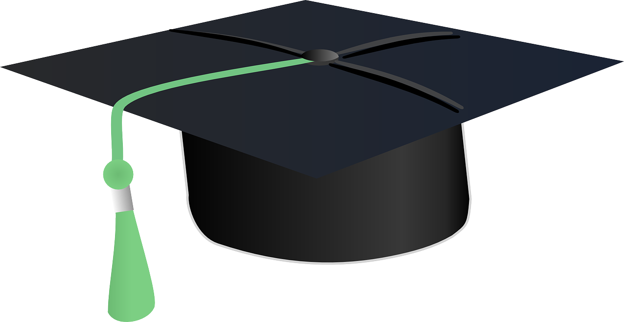 A Graduation Cap And A Green Cap