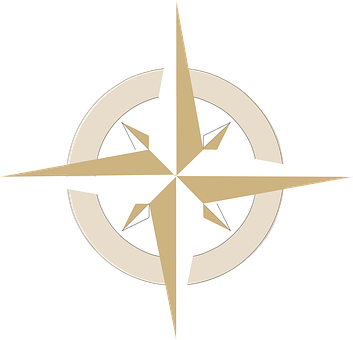 A White And Gold Compass