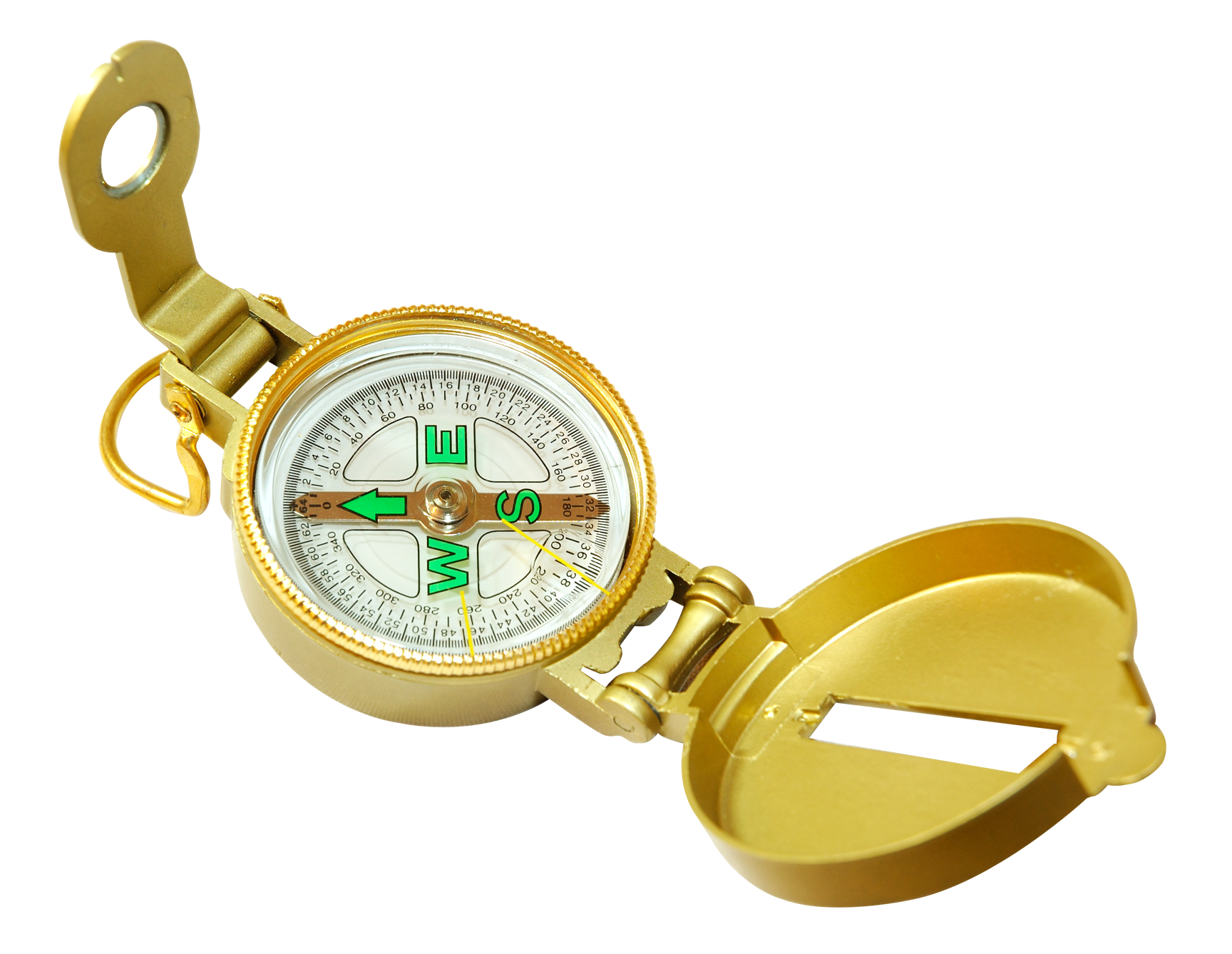 A Gold Compass With A Black Background
