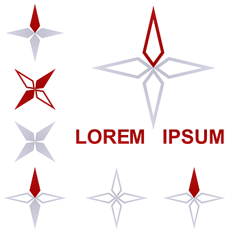 A Group Of Logos With Red And White Stars