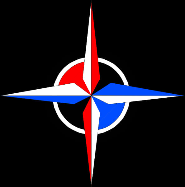 A Red White And Blue Compass