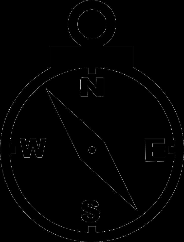A Black And White Image Of A Compass