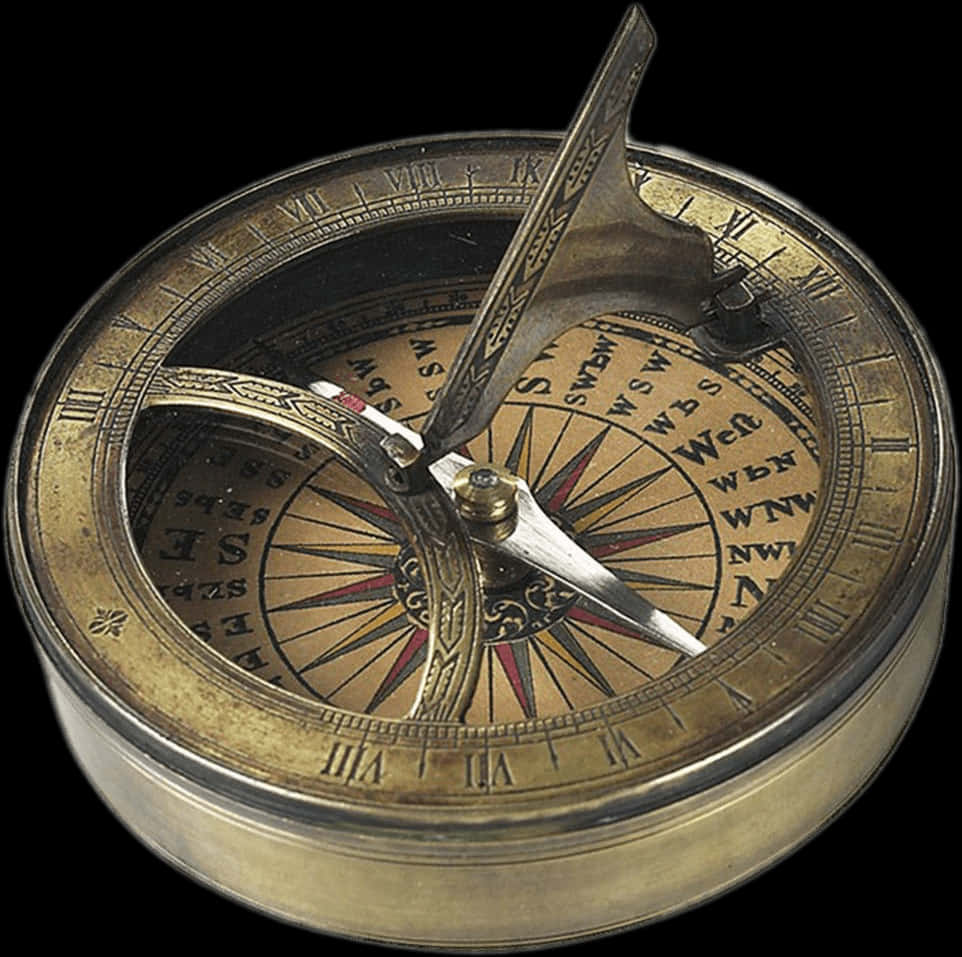 A Close Up Of A Compass