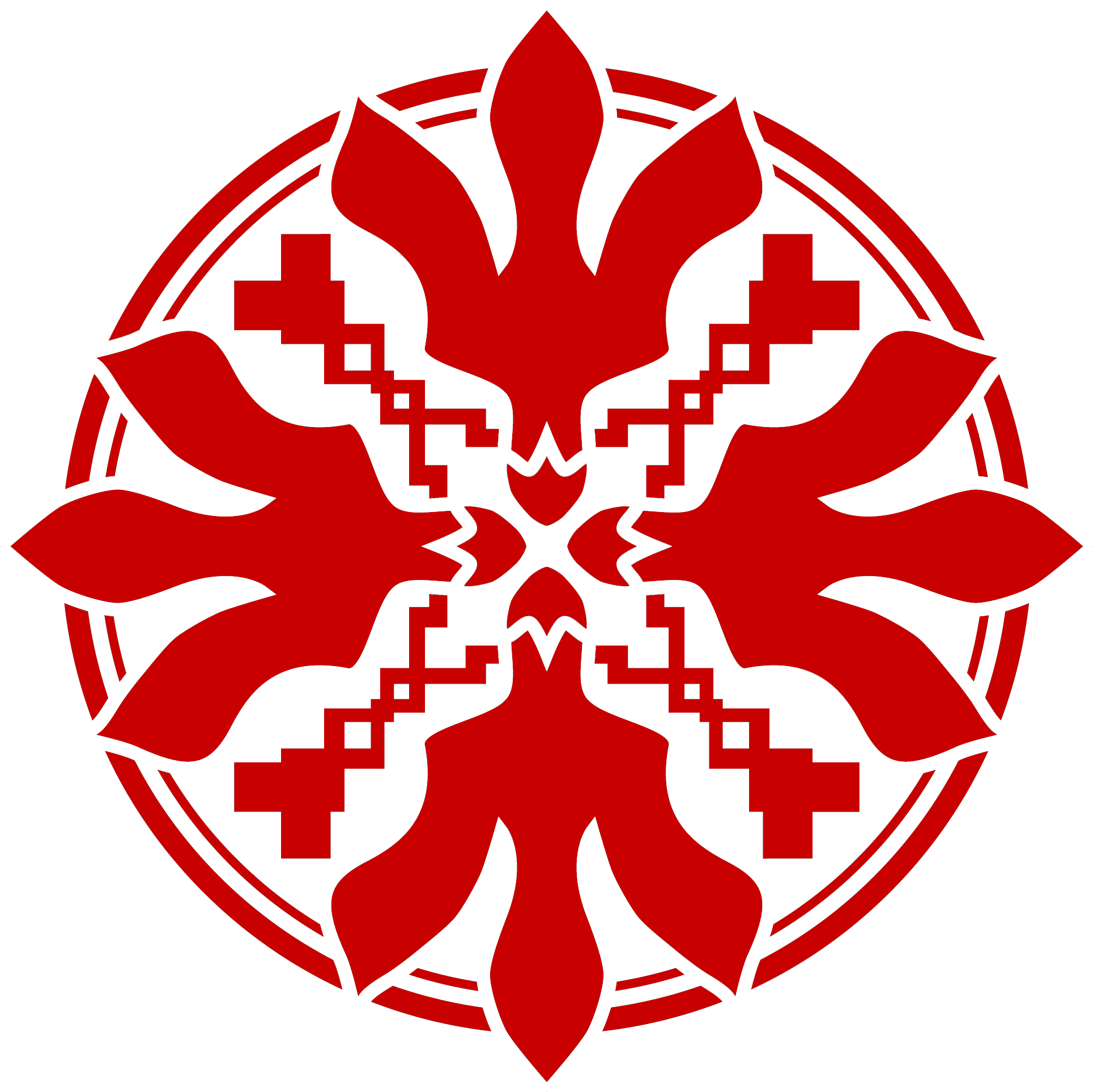 A Red And Black Circular Design
