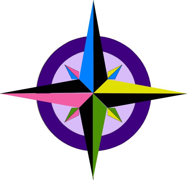 A Colorful Compass On A Black Background