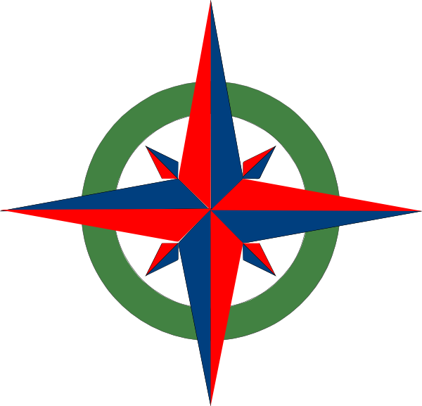 A Colorful Compass Rose On A Black Background