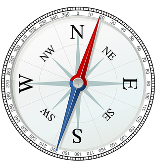 A White Compass With A Red Needle