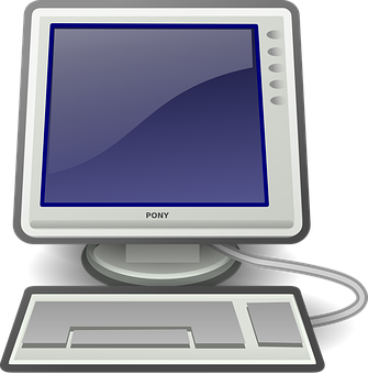A Computer Monitor With A Keyboard