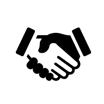 A White Handshake On A Black Background