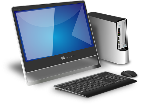 A Computer Monitor And Keyboard