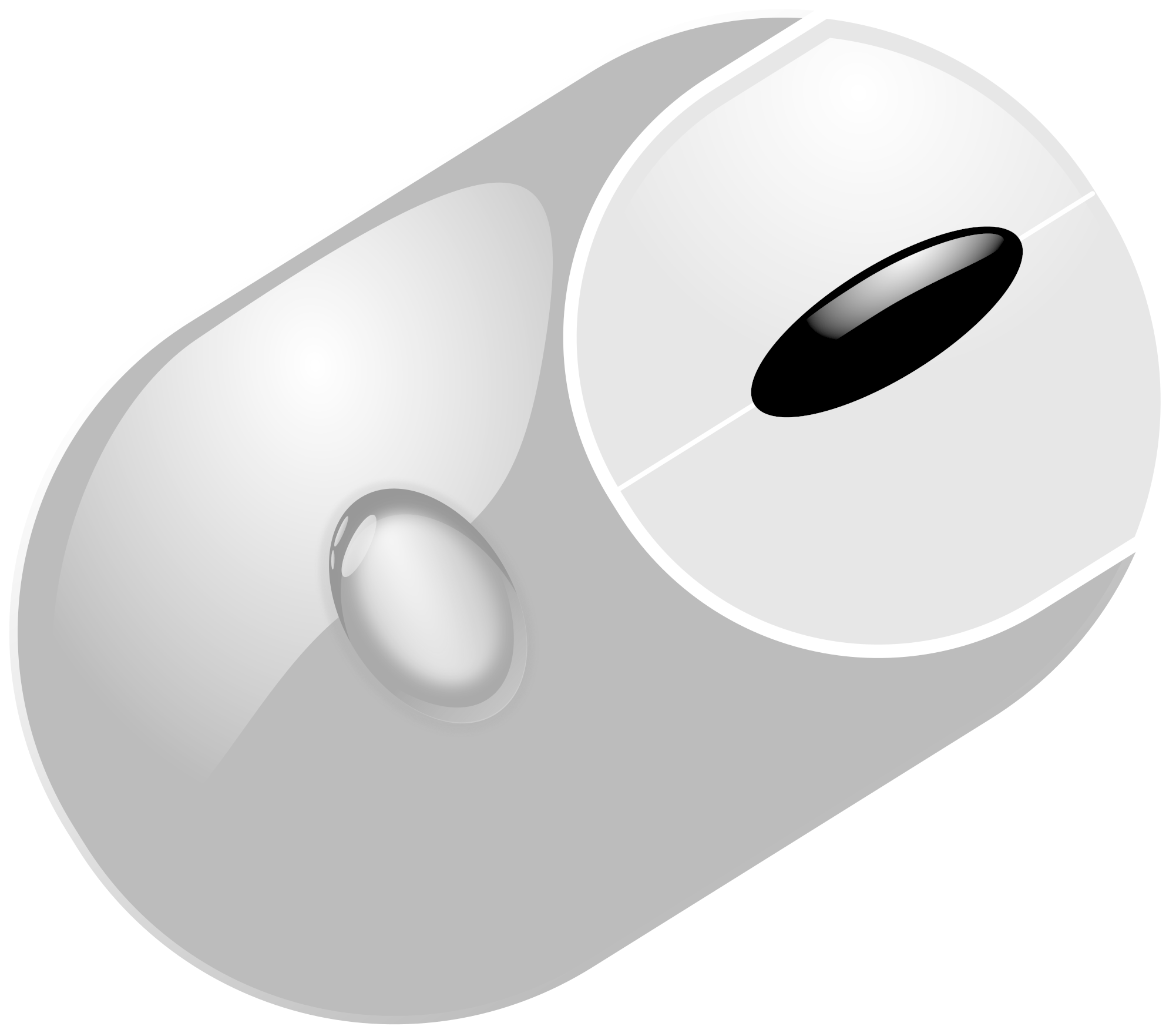 A White Object With A Black Oval Object