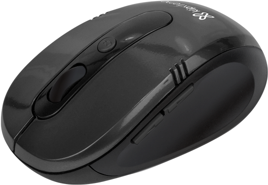 A Black Computer Mouse With A Black Background