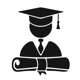 A Black Silhouette Of A Person Wearing A Graduation Cap And Gown